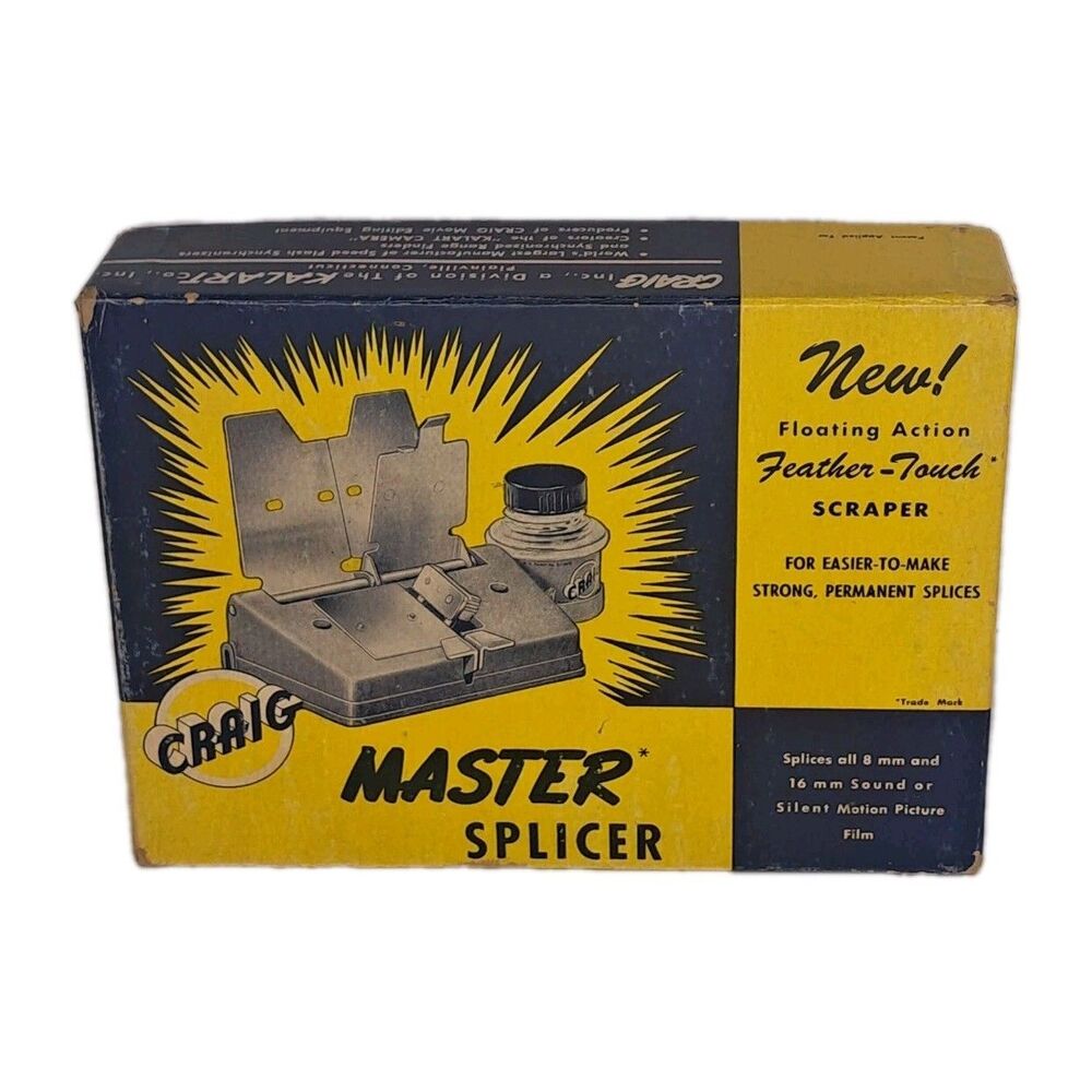 Craig Master Splicer S-3 8mm 16mm Movie Film Sound Silent Cutter Kalart Open Box